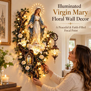 Illuminated Virgin Mary Floral Wall Decor thumbnail 1