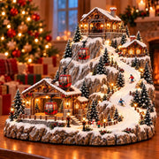 Animated Christmas Mountain Cable Car & Ski Village Scene ✨ thumbnail 1