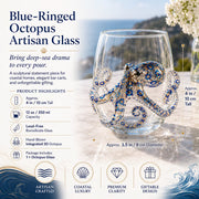 Artisanal Blue Ringed Octopus Glassware thumbnail 10