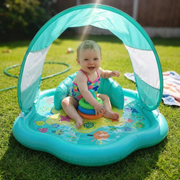 Inflatable Baby Splash Play Mat with Canopy – Water Play & Sun Protection for Toddlers thumbnail 1