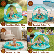 Inflatable Baby Splash Play Mat with Canopy – Water Play & Sun Protection for Toddlers thumbnail 5