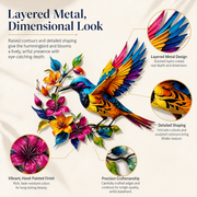 Hummingbird Bloom Metal Wall Art thumbnail 6