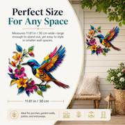 Hummingbird Bloom Metal Wall Art thumbnail 4