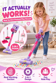 CleanBuddy™ 3-in-1 Kids Vacuum Cleaner Set thumbnail 2
