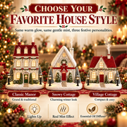 Christmas House Essential Oil Diffuser – Glowing Holiday Decor with Chimney Mist thumbnail 11