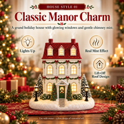 Christmas House Essential Oil Diffuser – Glowing Holiday Decor with Chimney Mist thumbnail 10