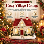 Christmas House Essential Oil Diffuser – Glowing Holiday Decor with Chimney Mist thumbnail 8