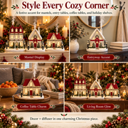 Christmas House Essential Oil Diffuser – Glowing Holiday Decor with Chimney Mist thumbnail 6