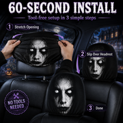 👻 Glowing-Eye Ghost Car Headrest Covers thumbnail 4