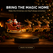 🎅🛷Floating Santa Sleigh with 3 Reindeer-Magnetic Christmas Magic thumbnail 6