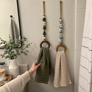 Decorative Beaded Towel Hanger with Wooden Ring thumbnail 10