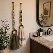 Decorative Beaded Towel Hanger with Wooden Ring thumbnail 11