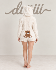 Women's Cute Teddy Bear Embroidered Hooded Fleece Sweatshirt, Casual Comfortable Fashion Design, Perfect Gift for Her, Daily Wear thumbnail 11