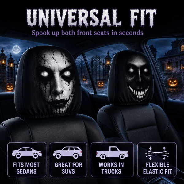 👻 Glowing-Eye Ghost Car Headrest Covers