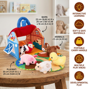 Farm Animal Plush Playset – Interactive Learning Toy with Portable Playhouse thumbnail 6