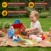 Farm Animal Plush Playset – Interactive Learning Toy with Portable Playhouse thumbnail 3