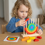 Montessori Wooden Rainbow Stacking & Matching Puzzle thumbnail 1