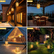 Outdoor Hanging Rattan Solar Lantern thumbnail 6