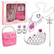 New Children's Crown Princess Set Fashion Girls High Heels Handbag Jewelry Girls Play House Toys Gifts Dress Up Accessories thumbnail 4