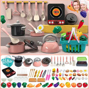 Kids Kitchen Toys Set 92 PCS Play Kitchen Accessories Kit with Play Pots Pretend Food Cooking Toy Toddler Girls Boy Gift thumbnail 1
