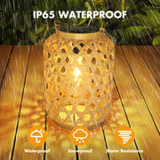 Outdoor Hanging Rattan Solar Lantern thumbnail 5