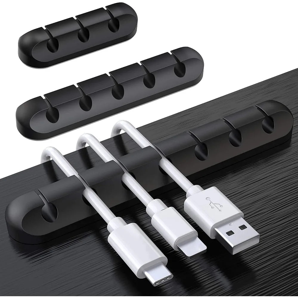 3/5/7 Holes Cable Holder Silicone Flexible Cable Winder Wire Organizer Holder Cord Management Clip for USB Earphone Network