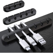 3/5/7 Holes Cable Holder Silicone Flexible Cable Winder Wire Organizer Holder Cord Management Clip for USB Earphone Network thumbnail 1