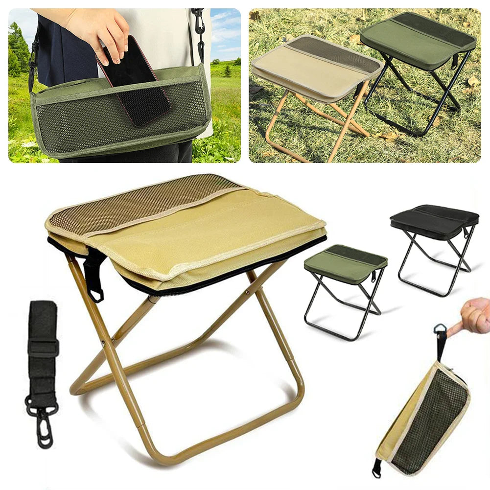 Portable Folding Stool with Carry Pouch