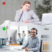 Acrylic display and laptop stand Desktop transparent computer and laptop stand - White aesthetic decoration for office and home thumbnail 6