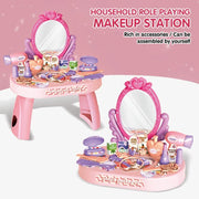 Career Role Play Toy Girls Pretending Make Up Set with Stickers Simulated Dressing Table Toys for Kids Girl Children's Day Gifts thumbnail 5