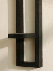 Black Wooden Wall Mounted Candle Holders Rustic Display Stands Decorative Sconces Shelves for Living Room, Bedroom & Home Decor thumbnail 5