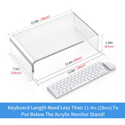 Acrylic display and laptop stand Desktop transparent computer and laptop stand - White aesthetic decoration for office and home thumbnail 3