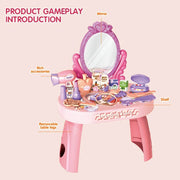 Career Role Play Toy Girls Pretending Make Up Set with Stickers Simulated Dressing Table Toys for Kids Girl Children's Day Gifts thumbnail 6