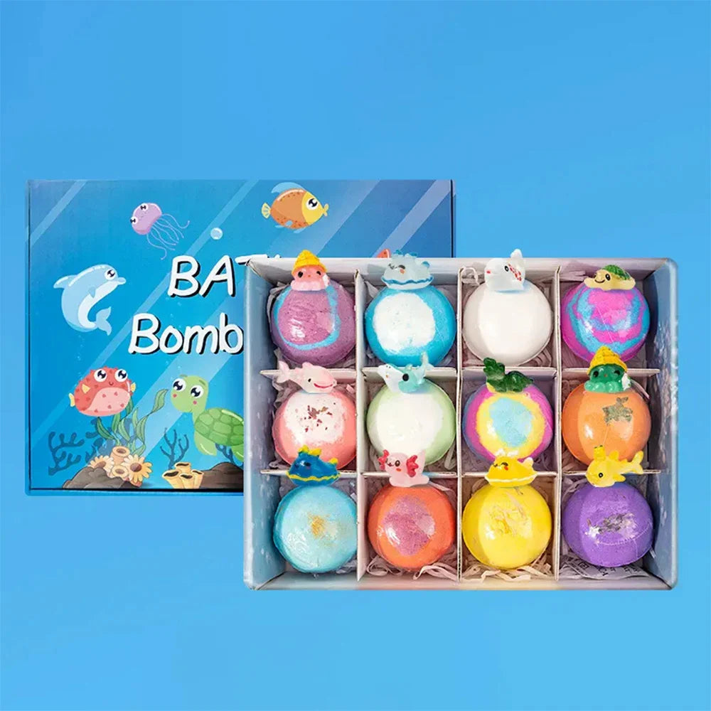 12PCS Bath Bombs Set with Toys Inside