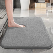 Thickened solid color bathroom non-slip floor mat shower room door absorbent foot mat square long hair toilet mat thumbnail 1