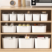 WORTHBUY Multifunctional Plastic Storage Box With Handle Desktop Organizer For Food Bathroom Kitchen Cabinet Storage Organizer thumbnail 1