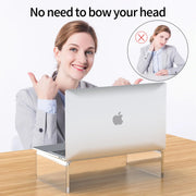 Acrylic display and laptop stand Desktop transparent computer and laptop stand - White aesthetic decoration for office and home thumbnail 5