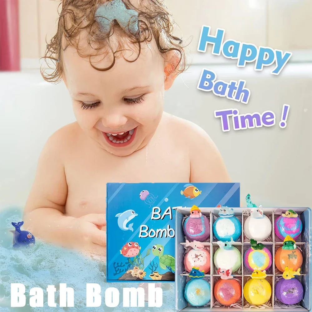 12PCS Bath Bombs Set with Toys Inside