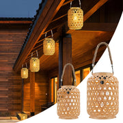 Outdoor Hanging Rattan Solar Lantern thumbnail 1