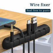 3/5/7 Holes Cable Holder Silicone Flexible Cable Winder Wire Organizer Holder Cord Management Clip for USB Earphone Network thumbnail 3