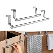 1pc Stainless Steel Towel Rack Bathroom Towel Holder Stand Kitchen Cabinet Door Hanging Organizer Shelf Wall Mounted Towel Bar thumbnail 1