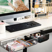 Under-Desk Drawer Storage Box - No-Drill Invisible Organizer, Pull-Out Office Desk Bottom Storage Box thumbnail 6