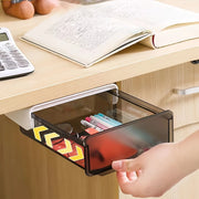 Under-Desk Drawer Storage Box - No-Drill Invisible Organizer, Pull-Out Office Desk Bottom Storage Box thumbnail 3