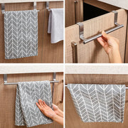 1pc Stainless Steel Towel Rack Bathroom Towel Holder Stand Kitchen Cabinet Door Hanging Organizer Shelf Wall Mounted Towel Bar thumbnail 4