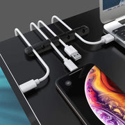 3/5/7 Holes Cable Holder Silicone Flexible Cable Winder Wire Organizer Holder Cord Management Clip for USB Earphone Network thumbnail 5