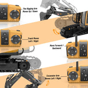 Father's Day Special: 3 in 1 Remote Control Excavator Toy with Metal Bucket/Claw/Drill thumbnail 3
