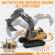 Father's Day Special: 3 in 1 Remote Control Excavator Toy with Metal Bucket/Claw/Drill thumbnail 4
