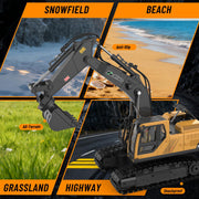 Father's Day Special: 3 in 1 Remote Control Excavator Toy with Metal Bucket/Claw/Drill thumbnail 6