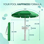 Floating Pool Umbrella with Bar and Base, Portable Pool Bar Table Umbrellas with Cup Holder & Phone Stand, Floating Poolside Shade thumbnail 5