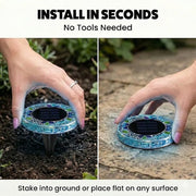 Mosaic Solar Disk Lights, Waterproof LED Outdoor In‑Ground Tabletop Lighting thumbnail 7